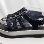 Melissa  Flox III Women's Shoes Size 7 Jelly Flat Black/White Platform Sandals Photo 0