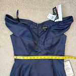 XScape  6334XP Off The Shoulder Organza Gown Navy Blue 6 Petite Photo 5