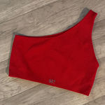 Set Active  athletic Red One-Shoulder Crop Top sports bra medium ribbed Photo 0