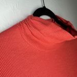 Soft Surroundings  Ribbed Ruched Mock Turtleneck Tunic Size Medium Orange A-Line Photo 2