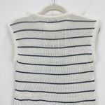 Madewell Puff Trim Sweater Vest Striped Ivory Cotton Linen Preppy XXS NWT Photo 13
