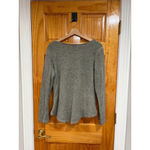 Tempo Paris Lace Trim V-Neck Knit Sweater Top Gray Long Sleeve Size XL Photo 4