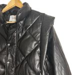 Pistola Callista Black Long Sleeve Faux Leather Convertible Puffer Jacket Vest M Photo 6