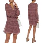 Joie  Dress Snow Silk Mini Floral Paisley Long-Sleeve Port Wine XS NWT Photo 7