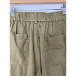 Joie  Linen Blend Pants Women S Olive Green Wide Leg Cropped Beachy Coastal Photo 8