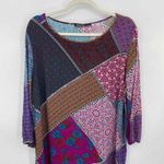 David Jones Classic Collection Dress Womens 16 Purple Patchwork Viscose Photo 1