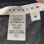 Vintage 100% Silk Black & White Patterned Handkerchief Hem Midi Skirt Size M Photo 3