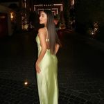 ZARA Dress Lime Green Satin Effect Maxi Midi Wedding Party Date Coctail Photo 6