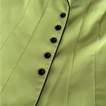 Vintage Dressbarn Lime Green Black Cropped Peplum Blazer Jacket Size 14 Photo 4