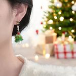 Exquisite Christmas Tree Faux‎ Crystal Decor Dangle Earrings Cute Cartoon Style Green Photo 1