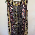 Gregory Parkinson floral‎ patchwork boho shift dress sz Small Tan Photo 0