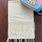 Geoffrey Beene  Cashme Made in Italy Ivory Wide Width Fringe Scarf Photo 0