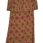 Judith March Women's Dress Flounce Strapless Floral Diamond Brown Yellow‎ Small Yellow Photo 0