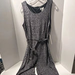 Nicole Miller - Black and Silver Belted Jumpsuit- Size M Photo 2