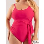 Brand New Shapermint Essentials Women's Small Pink One Piece Swimsuit Tie Belt Photo 0