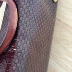 Brahmin vintage wicker and brown leather shoulder purse bag Photo 6