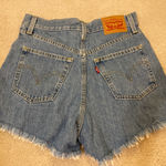 Levi's Distressed High Waisted Levi Mom Shorts Photo 3