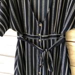 Charlotte Russe Navy Striped Button Dress Photo 2