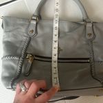 OrYANNY Gray Whipstitch Pebbled Leather Crossbody Satchel Purse Handbag Photo 6