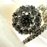 Sterling silver cubic zirconia double halo engagement ring Size 8 Photo 4