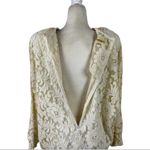 Vintage 80s Damianou Floral Lace Party Draped Dolman Sleeve Dress Medium Photo 13