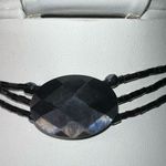 Vintage Gothic Black Faceted and Black Iridescent Seed Bead Necklace Photo 1