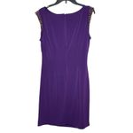 Vince Camuto Women's Bodycon Dress Studded Sleeve Back Zip Purple Size 12 Photo 10
