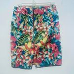 Loft Ann Taylor Petites Bird Floral Tropical Print Denim Pencil Skirt Si… Photo 1