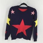 Super cute blue star double knit crew neck Sweater Photo 0