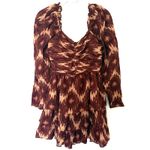 Revolve House of Harlow The Neck Ruffle Mini Dress Long Sleeve Rust Copper Sz M Size M Photo 3