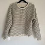 NWT J. Crew Factory Sz M Oversized Reversible Quilted Pullover Cream Gray BY985 Size M Photo 2
