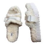 UGG - Fluffita Slide White Shearling Platform Sandals Sz 9 Photo 0