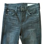 Rag and Bone  High Rise Ankle Skinny Jeans Black Busted Knee Size 26 Distressed Photo 2