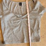 SheIn  Heather Gray Ruched Crop Top Photo 7