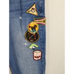 ZARA  Medium Wash Blue Patchwork Mom Jeans Women's 4 High Waist Tapered Leg Photo 7