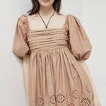 Abercrombie & Fitch  Emerson Poplin Eyelet Dress puff sleeves Photo 0