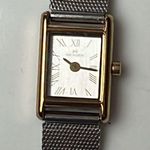 Vtg Skagen Watch Women Mixed Metal Petite Rectangle Mesh Band 7.25" Wrist Watch Silver Photo 0