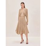 Alexis  Heida Dress in Gold Natural XSmall New Womens Long Knit Sweater Maxi Photo 11
