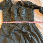 NWOT black formal dress 3/4 sleeve floral lace appliqué with beads size 16 Photo 7