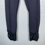 Lululemon Women 2 Pace Queen Tight Stripe Cadet Blue Black Athleisure Workout Photo 1