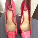Brian Atwood  Pink Snakeskin Platform Pumps Heels - Size 6 Photo 7