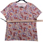 Talbots Womens Shirt Size XL Bloomcore Floral Print Colorful Casual Crew Neck Photo 9