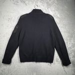 Ralph Lauren Lauren  Sweater L Black Full Zip Epaulet Mock Neck Military Preppy Photo 2