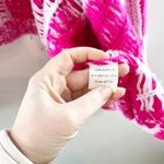 Olivaceous  Checkered Print Open Oversized Cardigan Sweater Pink Medium Photo 4