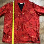 VNTG 100% SILK APPLIQUÉ EMBROIDERED LIGHTWEIGHT JACKET GOLD STITCHING HAND MADE Red Size M Photo 14