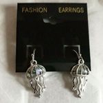 MERMAIDMERCHANT BOUTIQUE Jellyfish Silver & Mother of Pearl Dangle Earring Set Photo 0