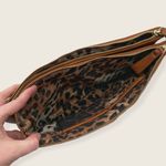 Chico's Chico’s Jamie Double Zip Clutch Bag Distressed Brown Vegan PU Gold Tone Grommets Photo 7