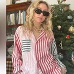 Victoria's Secret Long Sleeve Striped Button Down Shirt in Large EUC Photo 0