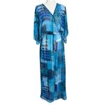 Bleu Rod Beattie NWOT L Swim Cover Up Blouson Maxi Semi Sheer Beach Pool Resort Photo 2