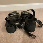 Forever 21 Chunky Block Strappy Sandals With Chains, Black, Size 7.5, NWOT Photo 7